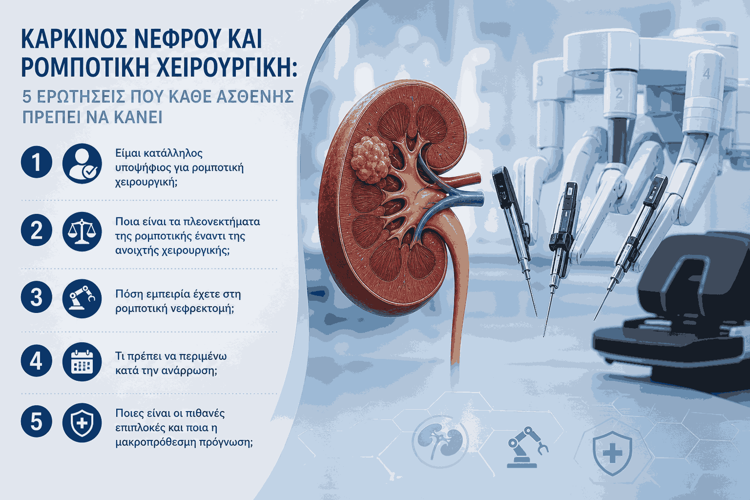 Καρκίνος Νεφρού και Ρομποτική Χειρουργική: 5 Ερωτήσεις που Κάθε Ασθενής Πρέπει να Κάνει
